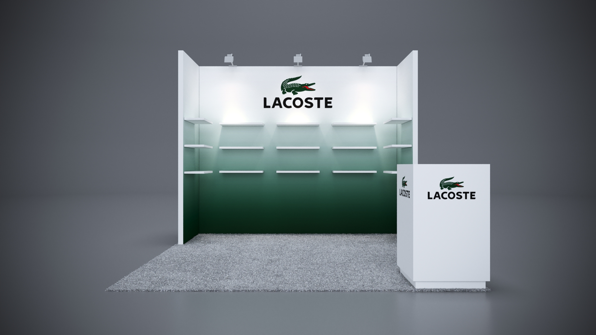 10x10 trade show booth rental with custom graphics