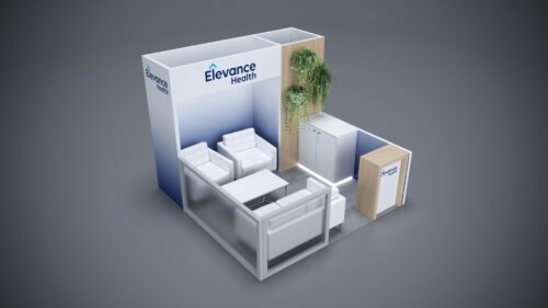 10x10 Trade Show Exhibit with backlit elements and premium details.
