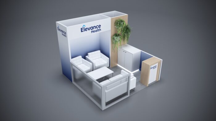 10x10 Trade Show Exhibit with backlit elements and premium details.