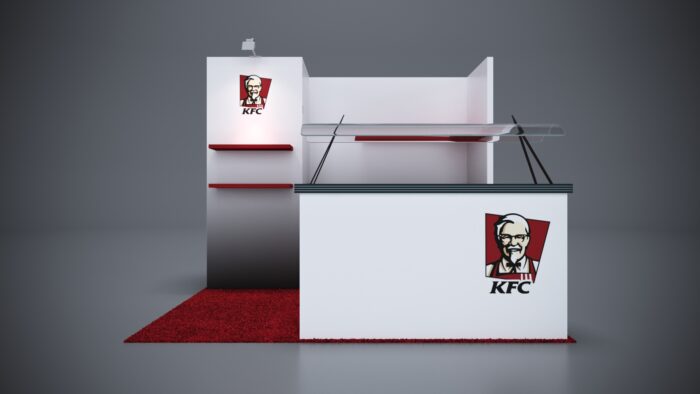 10x10 Trade Show Exhibit with interactive product showcases.