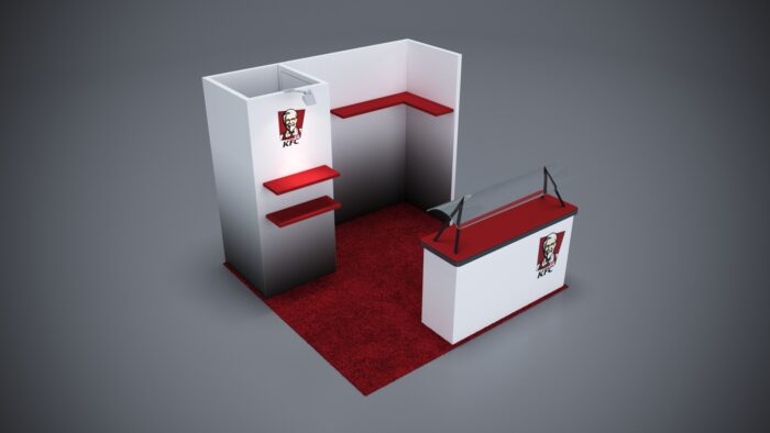 10x10 Trade Show Exhibit with modular panels for custom layouts.
