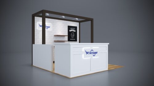 10x10 Trade Show Exhibit with premium graphics and sleek presentation.
