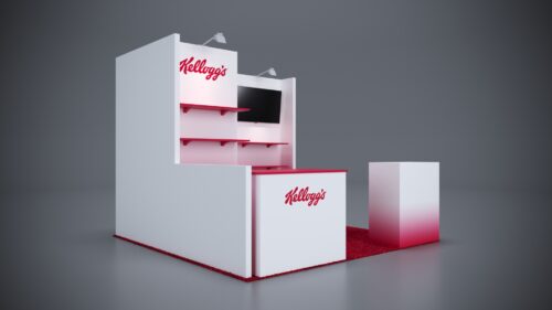 10x10 Trade Show Exhibit featuring premium wood and metal finishes.