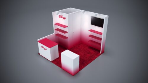 10x10 Trade Show Exhibit with ultra-light materials for easy transport.