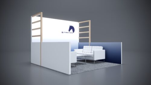 10x10 Trade Show Exhibit with tool-free assembly and modular components.