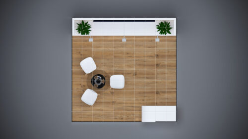 10x10 Trade Show Exhibit with open layout and inviting branding.