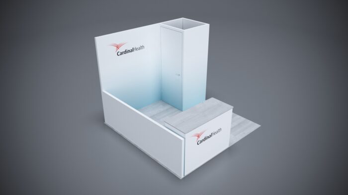 10x10 Trade Show Exhibit with high-end finishes and branding elements.