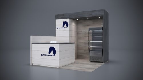 10x10 Trade Show Exhibit featuring interactive technology integration.