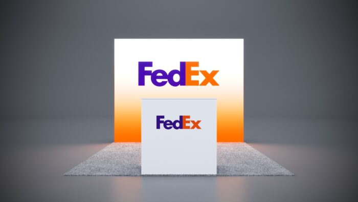 10x10 Trade Show Exhibit with multimedia displays and touchscreen panels.