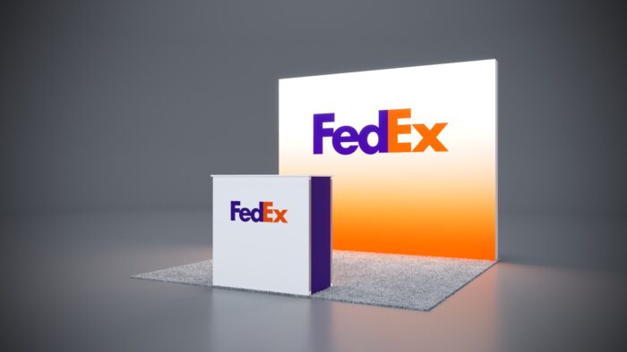 10x10 Trade Show Exhibit with a modern, minimalist aesthetic.