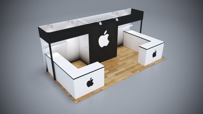 10x20 Trade Show Exhibit featuring eye-catching LED edge lighting.