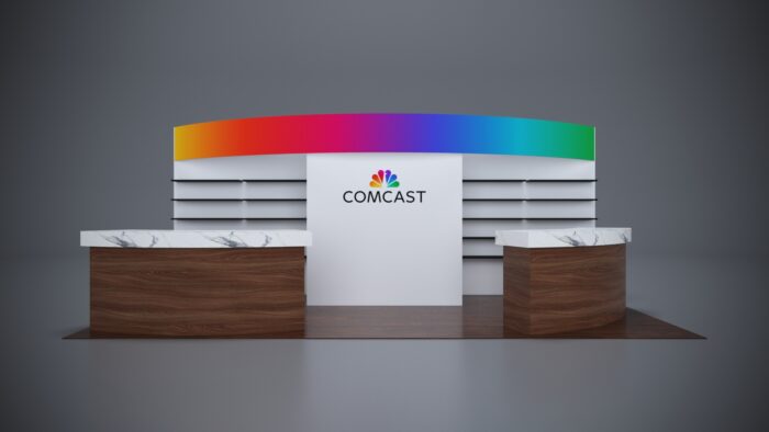 10x20 Trade Show Exhibit featuring multi-functional display elements.