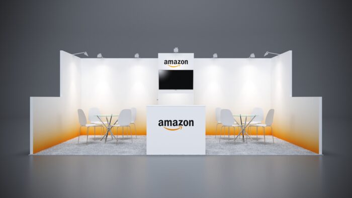 10x20 Trade Show Exhibit with eye-catching backlit display panels.