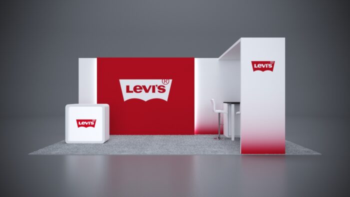 10x20 Trade Show Booth Rental 18 10x20 Trade Show Exhibit with built-in shelving and storage.