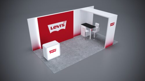10x20 Trade Show Exhibit featuring LED-lit backdrops and signage.