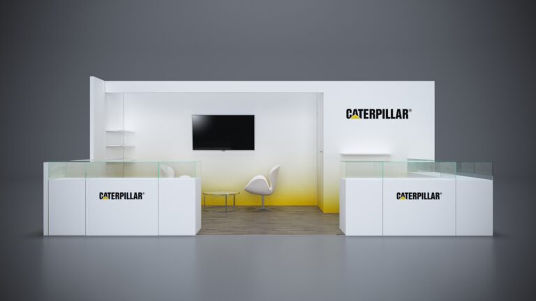 10x20 Trade Show Exhibit with bold branding and high-end materials.