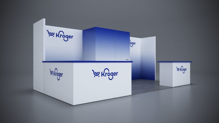 10x20 Trade Show Exhibit featuring multiple LED-lit display areas.