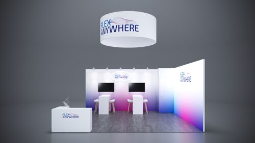 20x20 Trade Show Exhibit with lightweight, durable framing.