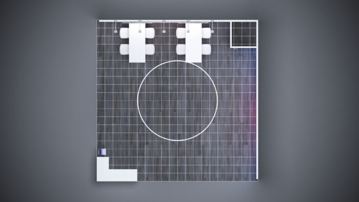 20x20 Trade Show Exhibit featuring high-tech digital integrations.