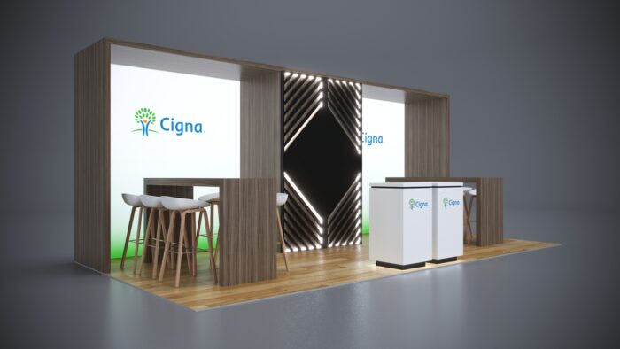 10x20 Trade Show Exhibit featuring modular walls and branded graphics.