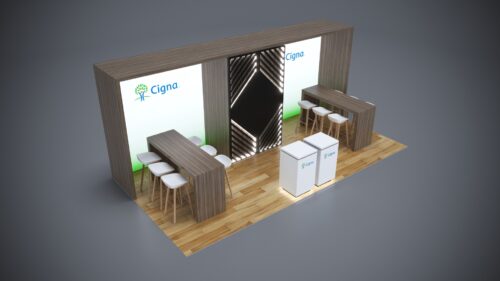 10x20 Trade Show Exhibit designed for an elegant, modern aesthetic.