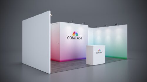 10x20 Trade Show Exhibit with premium wood and metal finishes.