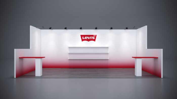 10x20 Trade Show Booth Rental 30 10x20 Trade Show Exhibit featuring tech-friendly, digital integration.