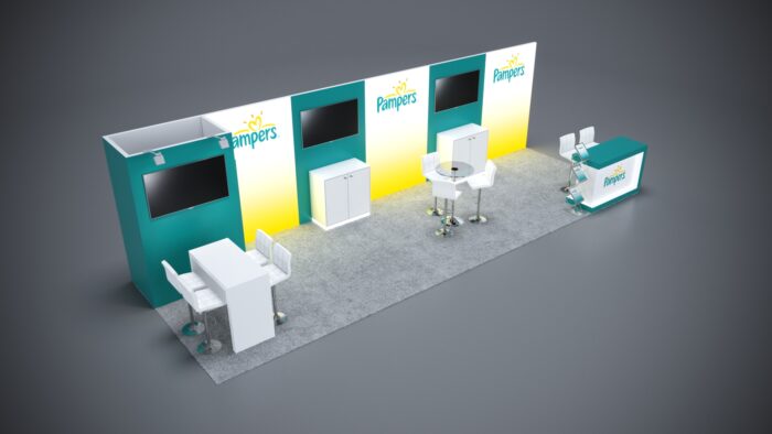 10x30 Trade Show Exhibit with spacious product displays and clear branding.