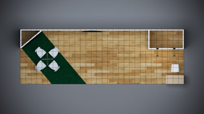 10x30 modular trade show booth with customizable storage, LED lighting, and flexible layout options.