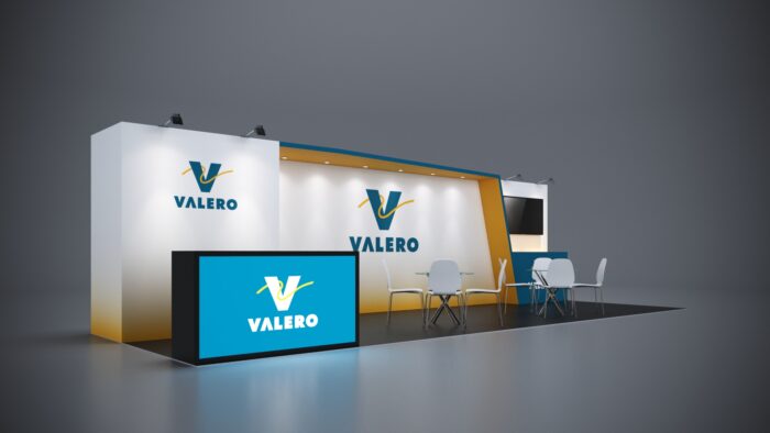 10x30 modular trade show booth with versatile design, custom branding, and interactive tech features.