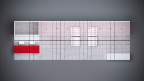 10x30 modular trade show exhibit with customizable design, LED lighting, and sleek product displays.