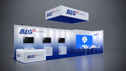 10x40 Trade Show Exhibit with clear, bold signage to guide visitors.