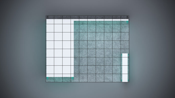 10x8 custom trade show booth with modern counters, LED lighting, and space-efficient layout.