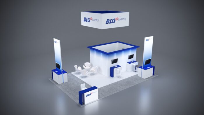 20x30 Trade Show Exhibit with a sophisticated, open layout for easy navigation.