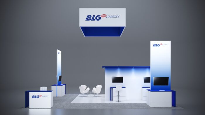 20x30 Trade Show Exhibit with interactive product stations and dynamic branding.