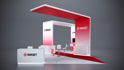 20x40 Trade Show Exhibit with premium, sleek furniture and custom designs.