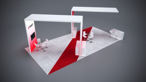 20x40 Trade Show Exhibit with vibrant colors and customizable graphics.