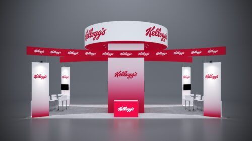 20x40 Trade Show Exhibit featuring integrated video walls and digital signage.