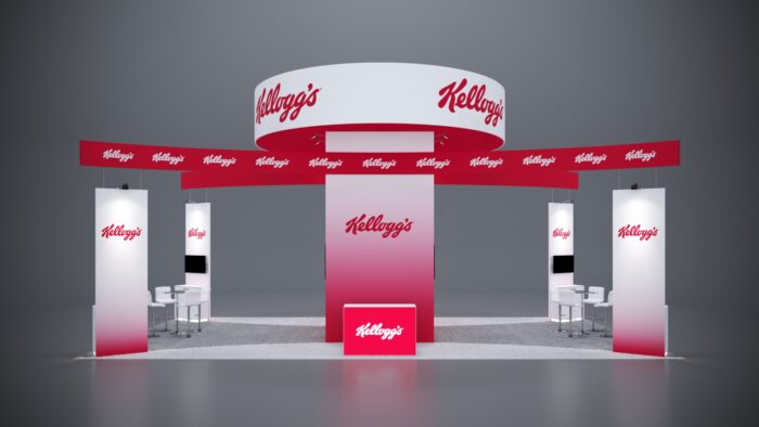 20x40 Trade Show Exhibit featuring integrated video walls and digital signage.