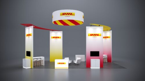 20x40 Trade Show Exhibit with modern, sleek finishes and professional layout.