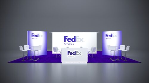 30x30 custom build exhibit with innovative layout, custom graphics, and integrated technology for maximum impact.