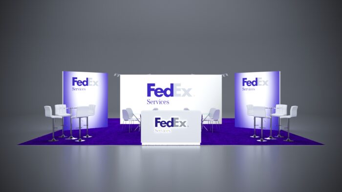 30x30 custom build exhibit with innovative layout, custom graphics, and integrated technology for maximum impact.