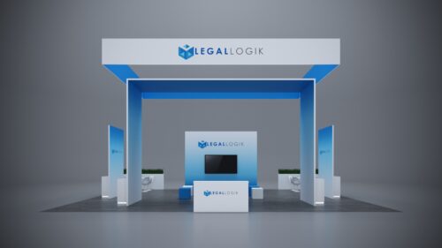 30x40 modular trade show exhibit with dynamic branding, product showcases, and integrated tech.