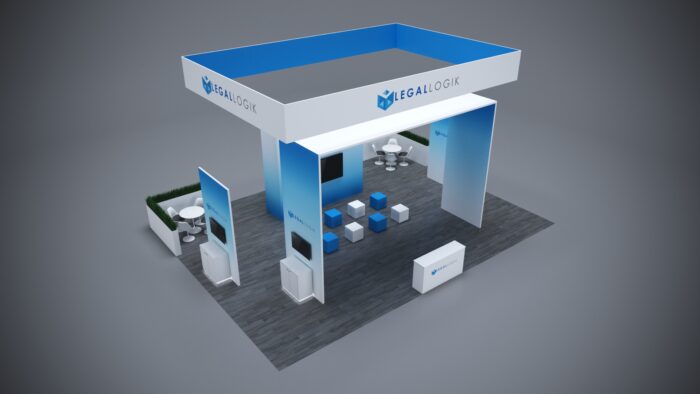 30x40 modular trade show booth with spacious layout, high-quality graphics, and interactive zones.