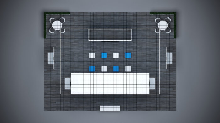 30x40 modular trade show exhibit with versatile design, modern counters, and ample storage.
