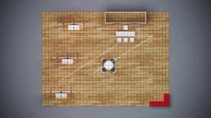 30x40 modular trade show exhibit with customizable design, LED lighting, and spacious display areas.