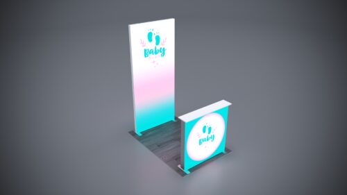 Conference sponsorship booth packages with large display areas, interactive tech, and exclusive branding zones.