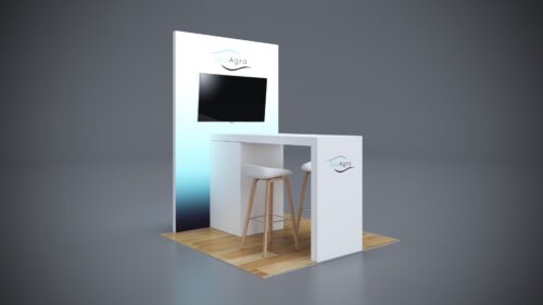 Tailored conference sponsorship booths with product demo areas, branded zones, and strategic placement.