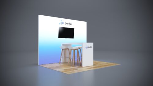 Tailored conference sponsorship booth packages with customizable designs, high-impact displays, and networking spaces.