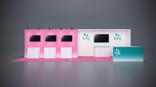 10x30 modular trade show exhibits with sleek storage and branding solutions.